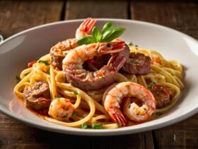 Calabrian Steak and Shrimp Bucatini Recipe